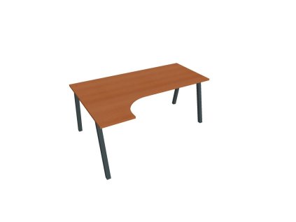 Pracovný stôl UNI A, ergo, pravý, 180x75,5x120 cm, čerešňa/čierna