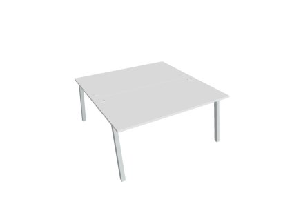 Pracovný stôl UNI A, 160x75,5x160 cm, biela/sivá