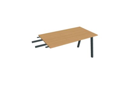 Pracovný stôl UNI A, kolmo reťaziaci, 140x75,5x80 cm, buk/čierna