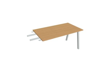 Pracovný stôl UNI A, kolmo reťaziaci, 140x75,5x80 cm, buk/sivá