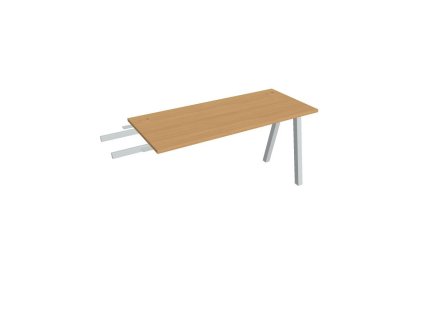 Pracovný stôl UNI A, kolmo reťaziaci, 140x75,5x60 cm, buk/sivá