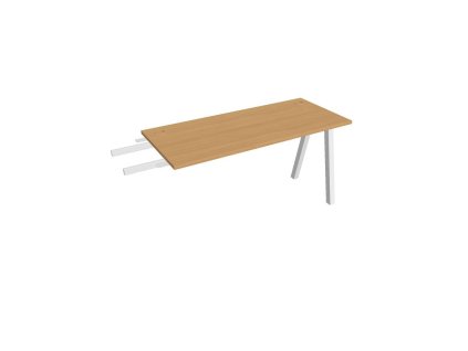Pracovný stôl UNI A, kolmo reťaziaci, 140x75,5x60 cm, buk/biela