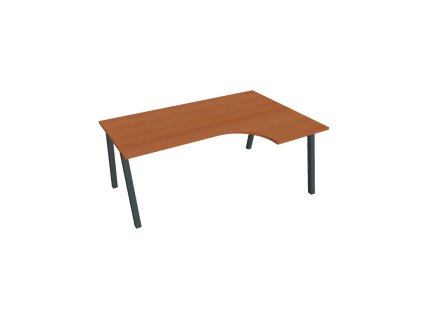 Pracovný stôl UNI A, ergo, ľavý, 180x75,5x120 cm, čerešňa/čierna