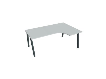 Pracovný stôl UNI A, ergo, ľavý, 180x75,5x120 cm, sivá/čierna