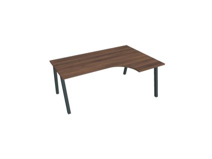Pracovný stôl UNI A, ergo, ľavý, 180x75,5x120 cm, orech/čierna