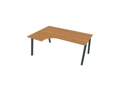 Pracovný stôl UNI A, ergo, pravý, 180x75,5x120 cm, jelša/čierna