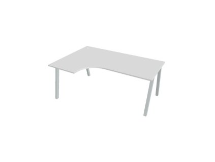 Pracovný stôl UNI A, ergo, pravý, 180x75,5x120 cm, biela/sivá