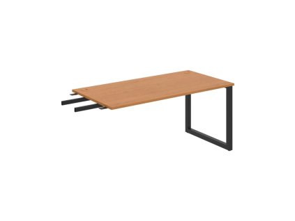Pracovný stôl UNI O, kolmo reťaziaci, 160x75,5x80 cm, jelša/čierna