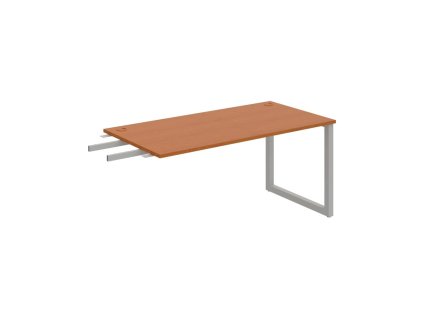 Pracovný stôl UNI O, kolmo reťaziaci, 160x75,5x80 cm, čerešňa/sivá