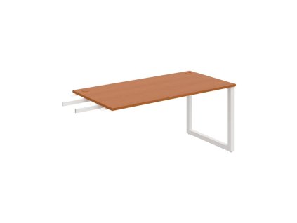 Pracovný stôl UNI O, kolmo reťaziaci, 160x75,5x80 cm, čerešňa/biela