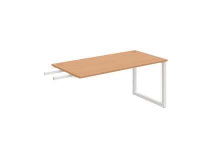 Pracovný stôl UNI O, kolmo reťaziaci, 160x75,5x80 cm, buk/biela
