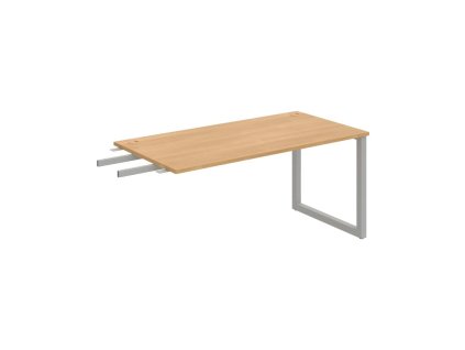 Pracovný stôl UNI O, kolmo reťaziaci, 160x75,5x80 cm, dub/sivá