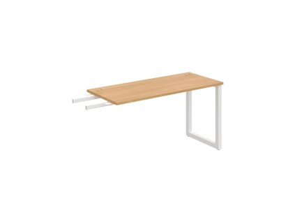 Pracovný stôl UNI O, kolmo reťaziaci, 140x75,5x60 cm, dub/biela