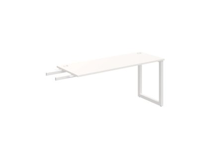 Pracovný stôl UNI O, kolmo reťaziaci, 160x75,5x60 cm, biela/biela