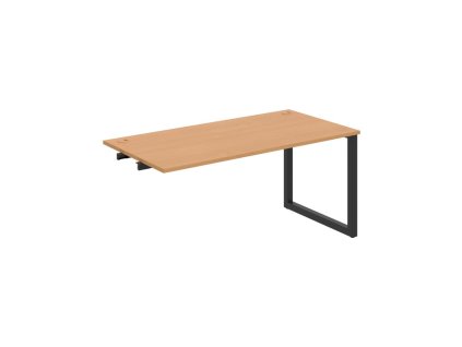 Pracovný stôl UNI O, k pozdĺ. reťazeniu, 160x75,5x80 cm, buk/čierna