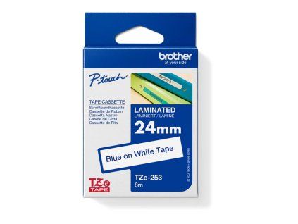Samolepiaca páska Brother TZe-253 24 mm biela/modrá