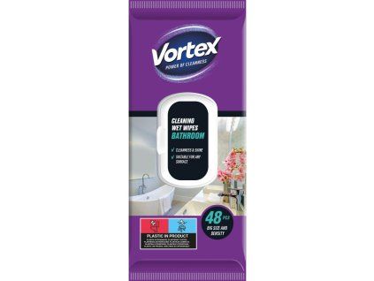 Vlhčené utierky VORTEX do kúpeľne, 48 ks