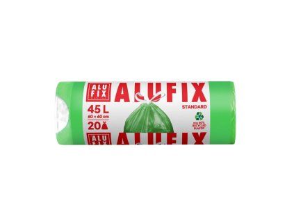 Vrecia na odpadky zaťahovacie Alufix 45 ℓ 20 ks, 14mic., 60 x 60 cm, zelené, HDPE