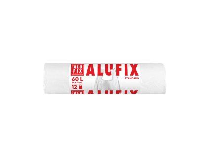 Vrecia na odpadky zaväzovacie Alufix 60 ℓ 12 ks, 10mic., 64 x 71+16cm, biele, HDPE