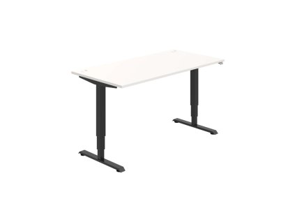 Pracovný stôl RUN, ZO, 3S, 160x64,5-130,5x80 cm, biela/čierna