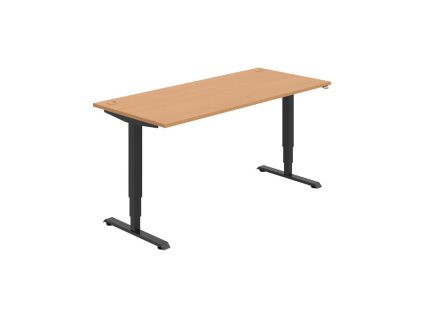 Pracovný stôl RUN, ZO, 3S, 180x64,5-130,5x80 cm, buk/čierna