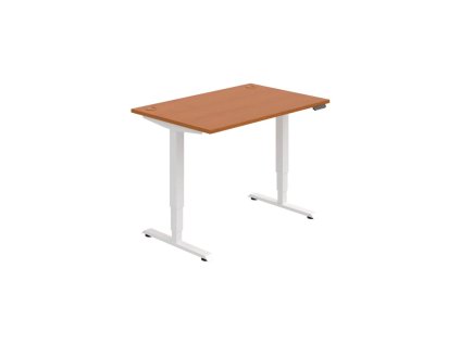 Pracovný stôl RUN, PO, 3S, 120x64,5-130,5x80 cm, čerešňa/biela