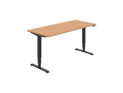 Pracovný stôl RUN, PO, 3S, 180x64,5-130,5x80 cm, buk/čierna