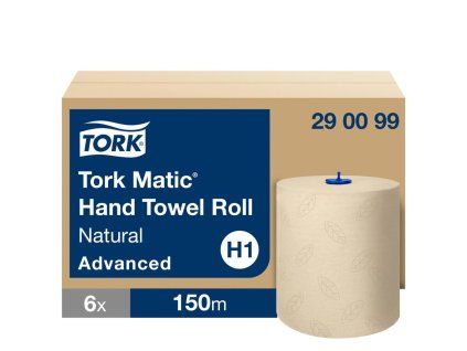 Papierové utierky v rolke 2-vrstv. TORK Matic natural 150m/600 útržkov H1 6ks