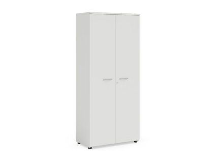 Šatníková skriňa BASIC s výsuvným vešiakom, so zámkom, 80x40x182,1cm, biela
