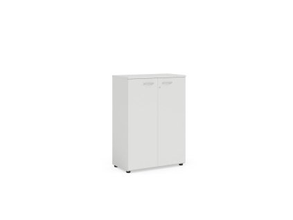 Policová skriňa BASIC, so zámkom, 80x40x111,7cm, biela