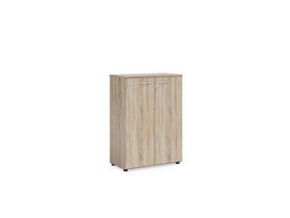 Policová skriňa BASIC, so zámkom, 80x40x111,7cm, dub Sonoma