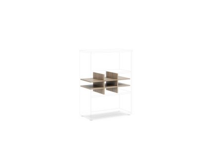 Priehradka do niky BASIC, otvorená, 76,7x37,8x32,9cm, dub Sonoma