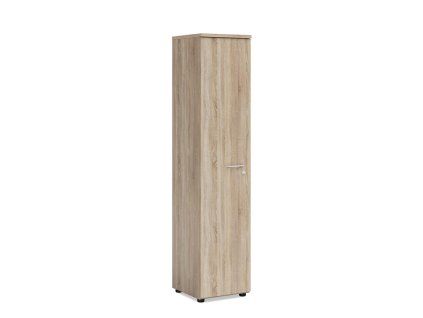 Policová skriňa BASIC, ľavé dvere so zámkom, 40x40x182,1cm, dub Sonoma