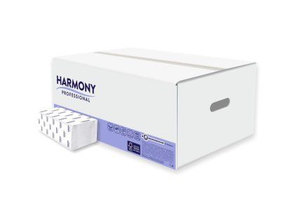 Papierové utierky skladané ZZ 2-vrstvové HARMONY recykel biele (20bal.)