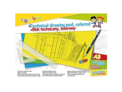 Farebné výkresy Gimboo A3, 150 GSM ,10 listov