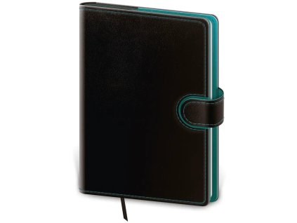 Diár Flip denný A5 14,3x20,5cm - čierno/petrolejová 2027