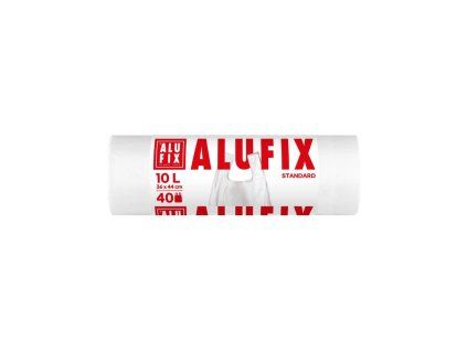 Vrecia na odpadky zaväzovacie Alufix 10ℓ 40ks 10mic HDPE, 36x44+12cm biele