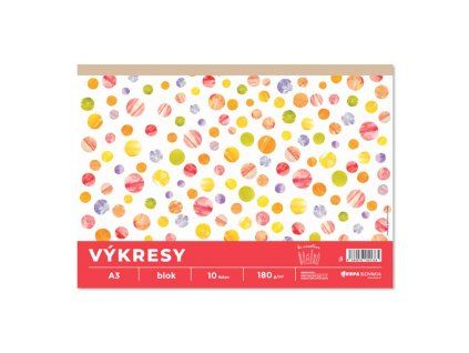 Výkresy 180g, A3, 10 ks v bloku, farba biela