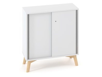Policová skriňa ALFA ROOT, posuvné dvere, 1 polica, 80x45x88,7cm, biela