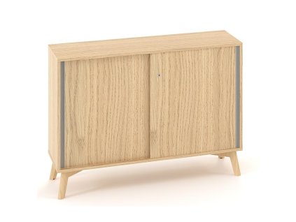 Policová skriňa ALFA ROOT s del.priečkou, posuvné dvere, 1 polica, 120x45x88,7cm, dub