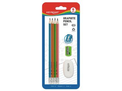 Súprava školských pomôcok KEYROAD, blister 6 ks, mix farieb