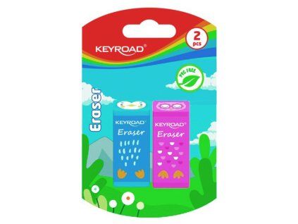 Guma KEYROAD Zvieratá, blister 2 ks, mix farieb