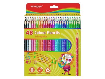 Farbičky KEYROAD drevené 48 ks, mix farieb