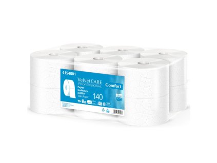 Toaletný papier 2-vrstvový VELVET CARE Mini Jumbo 100% celulóza 19 cm, návin 140m (12ks)
