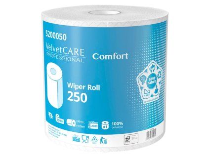 Papierové utierky v rolke 2 -vrstvové VELVET CARE 100% celulóza 250m (2ks)