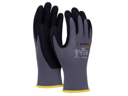 Rukavice pletené, polomáčané DONAU SAFETY Flex, kat. II sivé veľ. 9