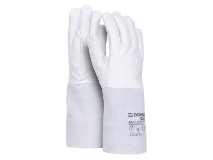 Rukavice ochranné celokoženné DONAU SAFETY zváracie TIG bielo-sivé veľ. 10/XL