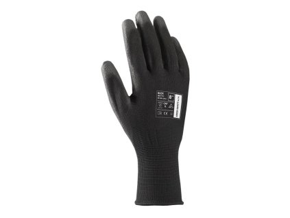 Rukavice polyester, polomáčané BUCK čierne veľ. 7/S