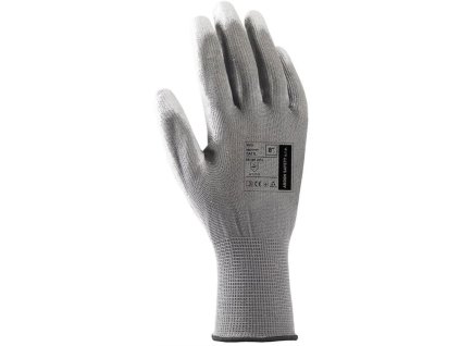 Rukavice polyester, polomáčané BUCK, sivé veľ. 7/S