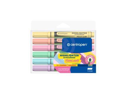 Sada zvýrazňovačov Centropen 8542 Flexi Soft 6f